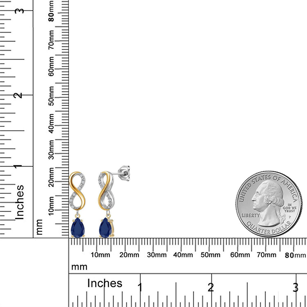 Earrings in 925 Sterling Silver and 10K Yellow Gold
