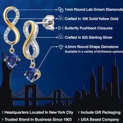 Earrings in 925 Sterling Silver and 10K Yellow Gold