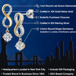 Earrings in 925 Sterling Silver and 10K Yellow Gold