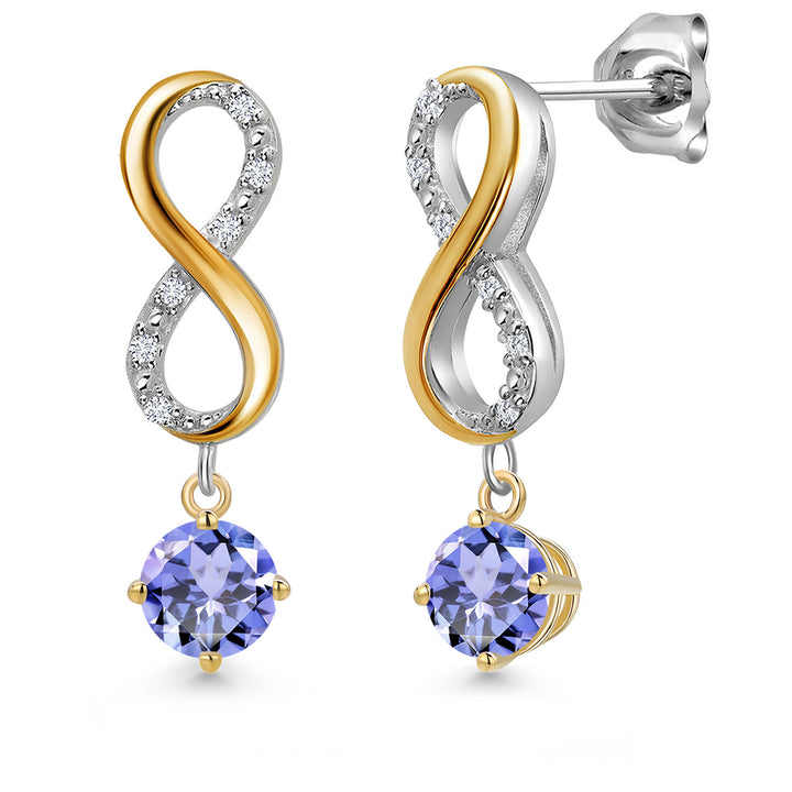 Earrings in 925 Sterling Silver and 10K Yellow Gold