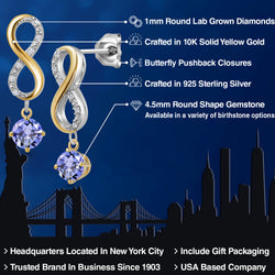 Earrings in 925 Sterling Silver and 10K Yellow Gold