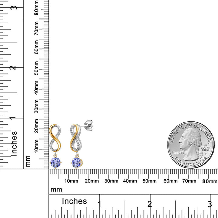 Earrings in 925 Sterling Silver and 10K Yellow Gold