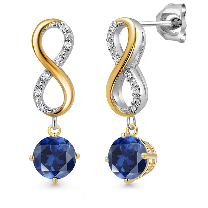 Earrings in 925 Sterling Silver and 10K Yellow Gold