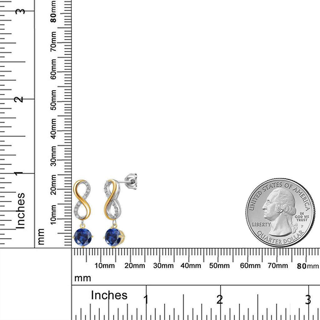 Earrings in 925 Sterling Silver and 10K Yellow Gold