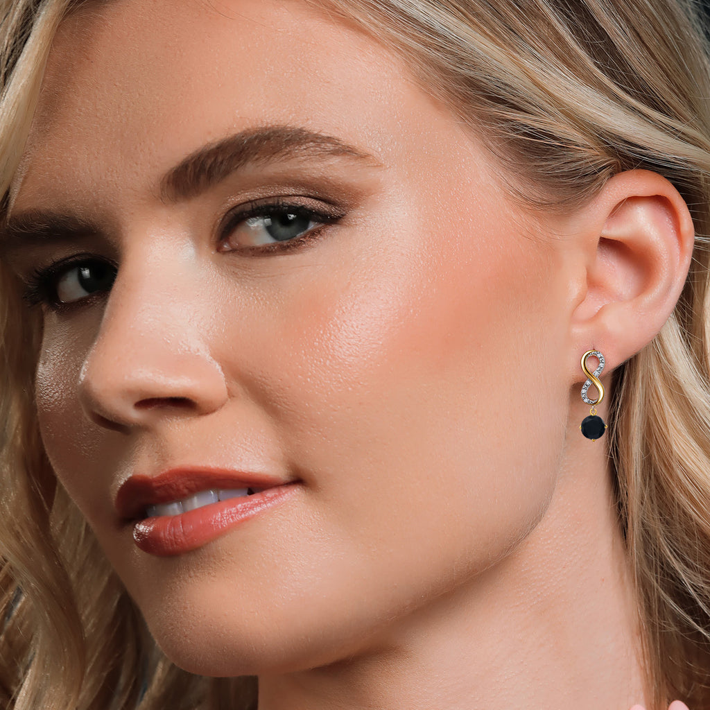 Earrings in 925 Sterling Silver and 10K Yellow Gold