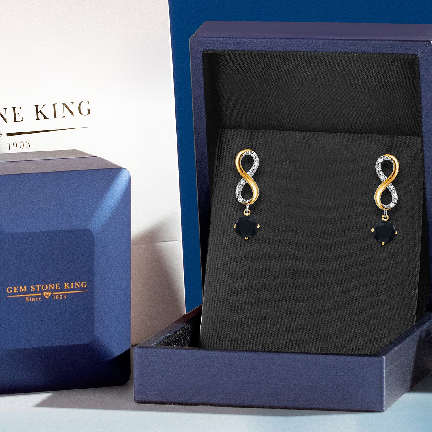 Earrings in 925 Sterling Silver and 10K Yellow Gold