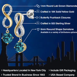 Earrings in 925 Sterling Silver and 10K Yellow Gold