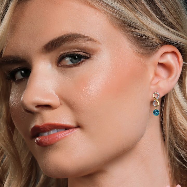 Earrings in 925 Sterling Silver and 10K Yellow Gold