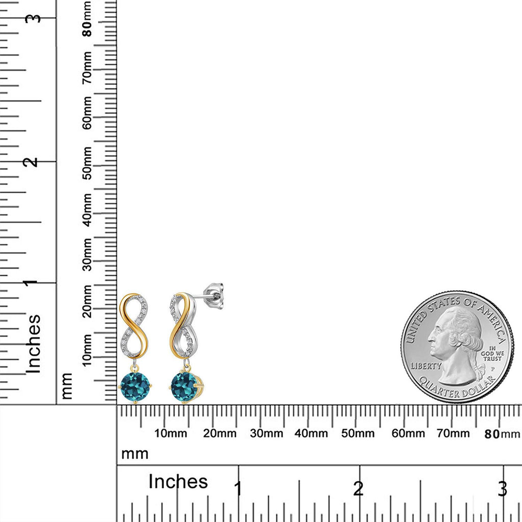 Earrings in 925 Sterling Silver and 10K Yellow Gold