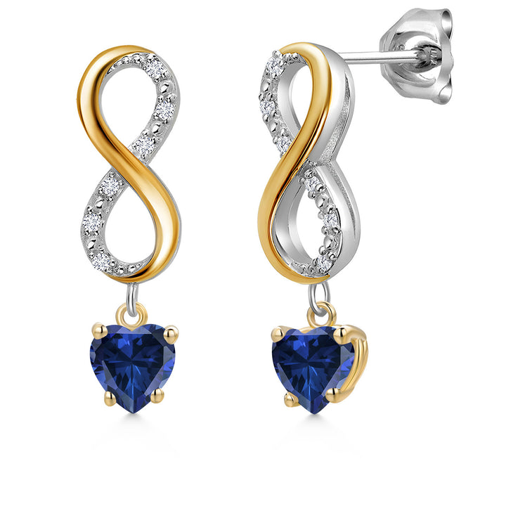 Earrings in 925 Sterling Silver and 10K Yellow Gold