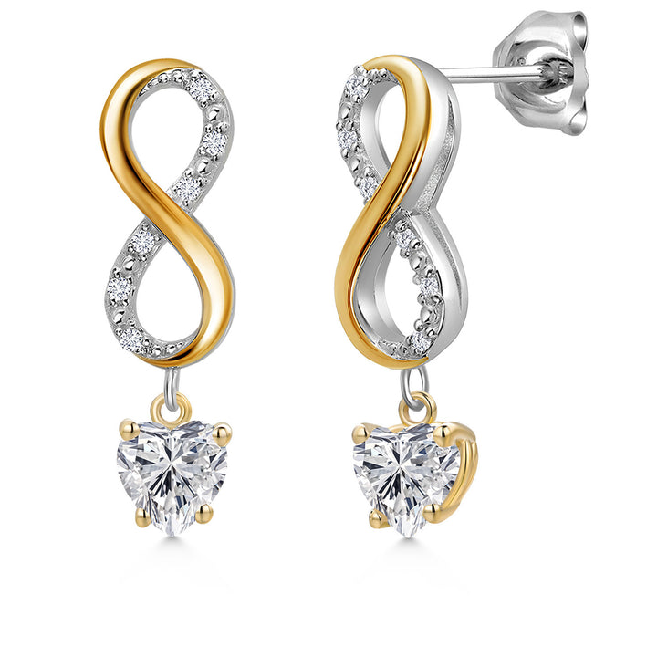 Earrings in 925 Sterling Silver and 10K Yellow Gold