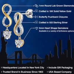 Earrings in 925 Sterling Silver and 10K Yellow Gold