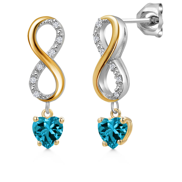 Earrings in 925 Sterling Silver and 10K Yellow Gold