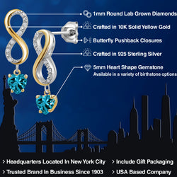 Earrings in 925 Sterling Silver and 10K Yellow Gold