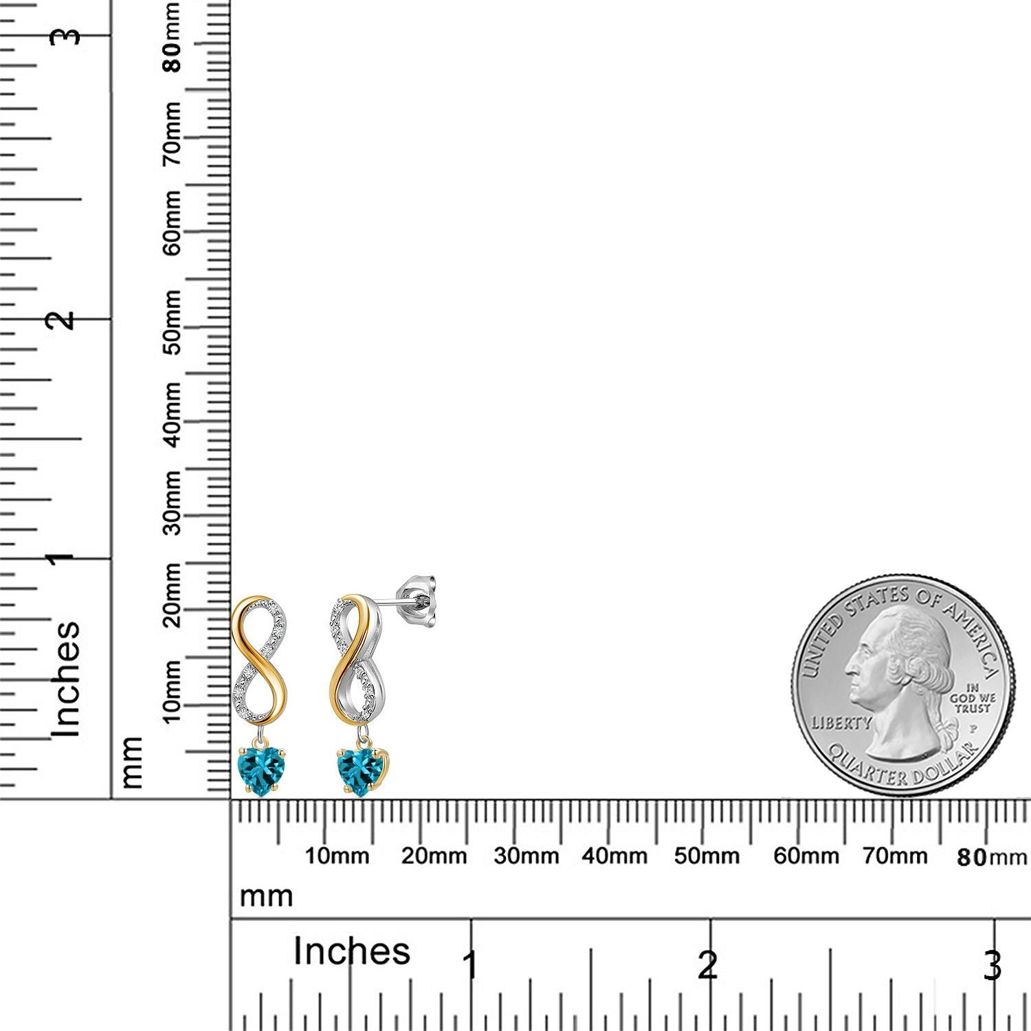 Earrings in 925 Sterling Silver and 10K Yellow Gold