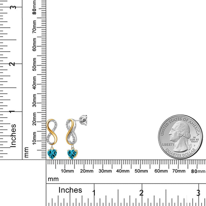 Earrings in 925 Sterling Silver and 10K Yellow Gold