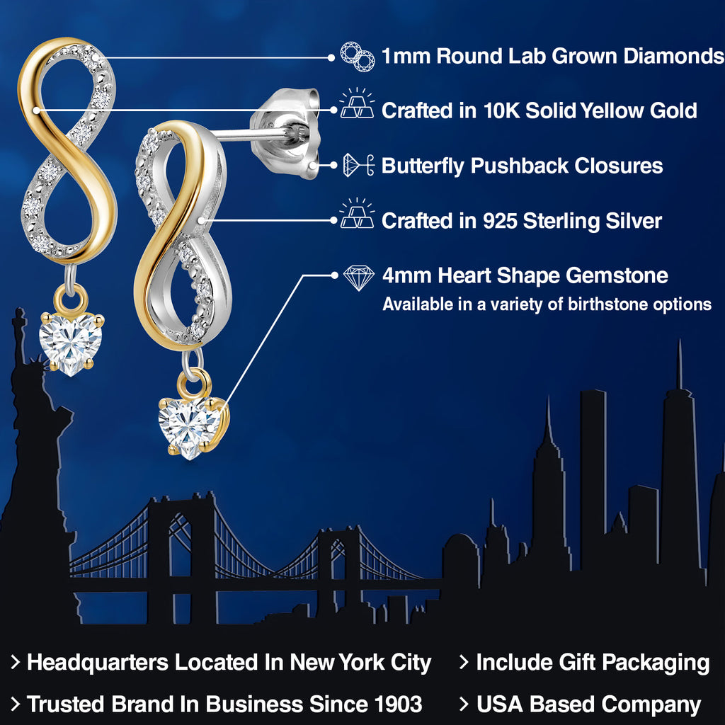 Earrings in 925 Sterling Silver and 10K Yellow Gold