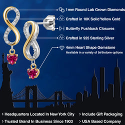 Earrings in 925 Sterling Silver and 10K Yellow Gold