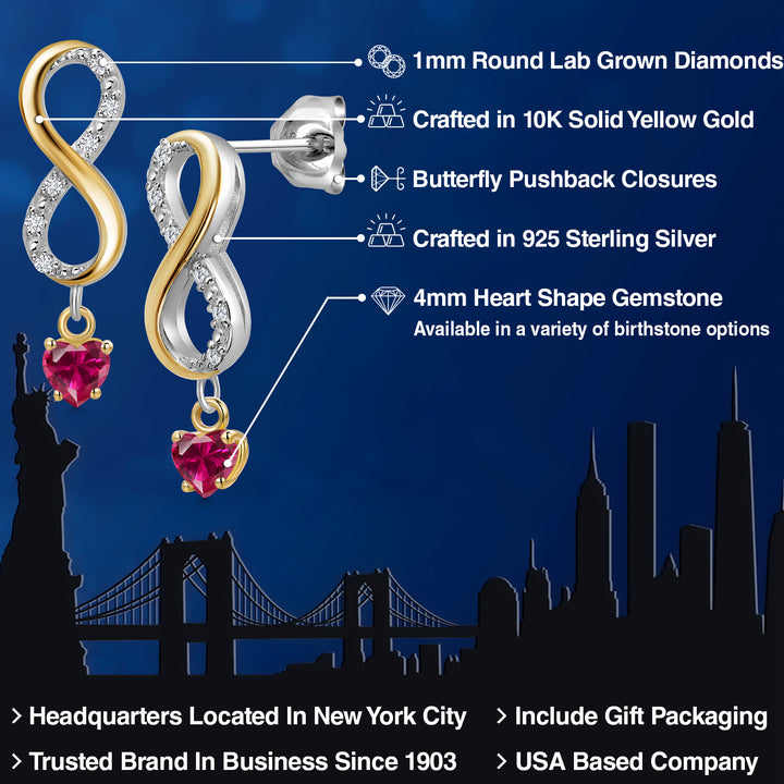 Earrings in 925 Sterling Silver and 10K Yellow Gold