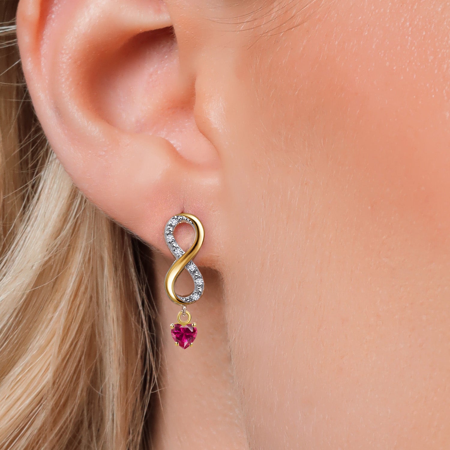 Earrings in 925 Sterling Silver and 10K Yellow Gold