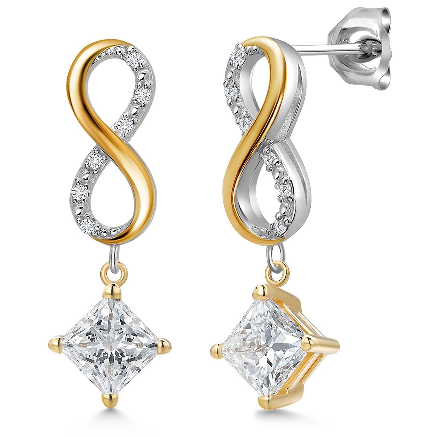 Earrings in 925 Sterling Silver and 10K Yellow Gold