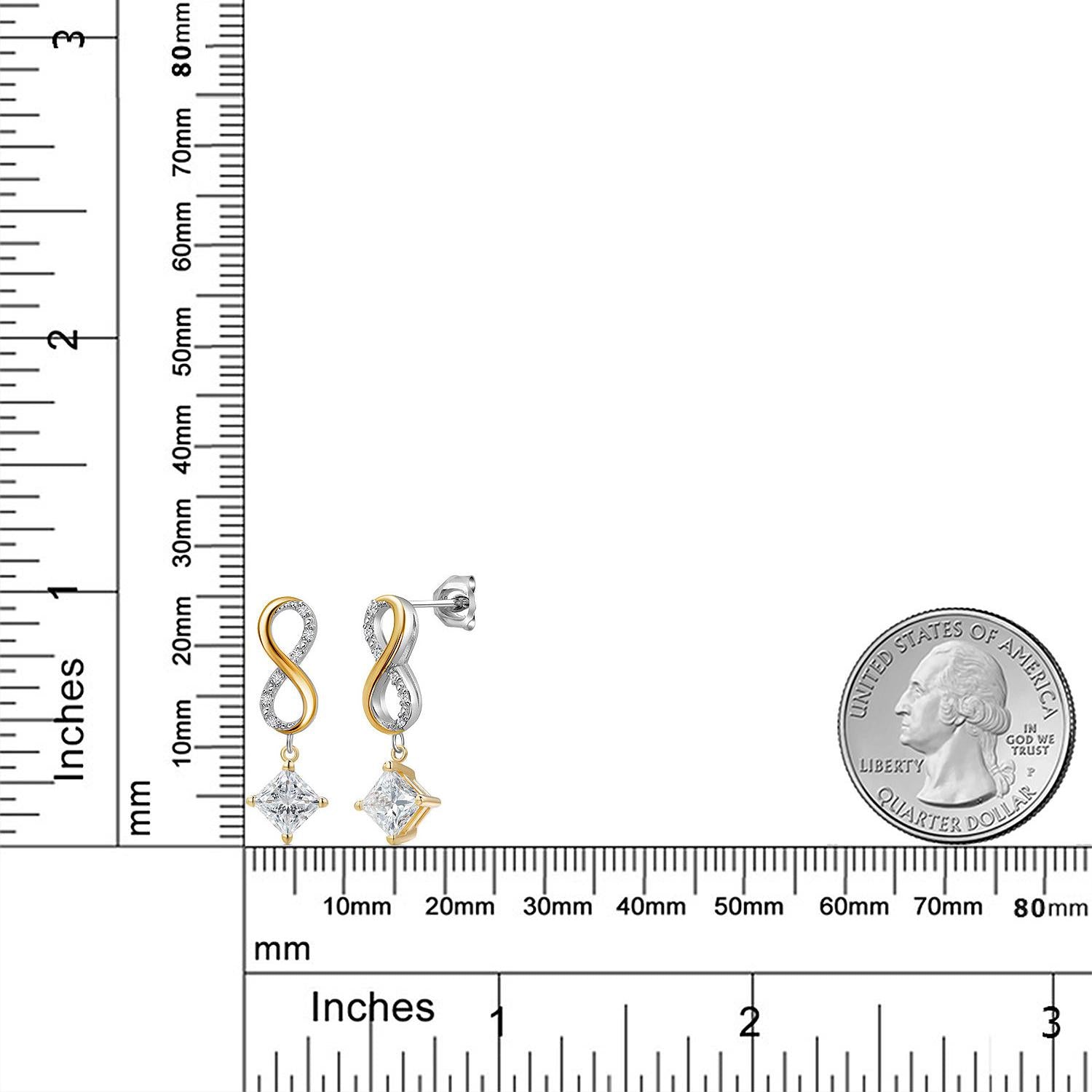 Earrings in 925 Sterling Silver and 10K Yellow Gold