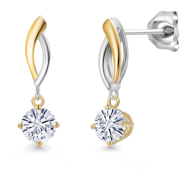 Earrings in 925 Sterling Silver and 10K Yellow Gold