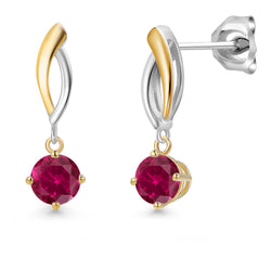 Earrings in 925 Sterling Silver and 10K Yellow Gold