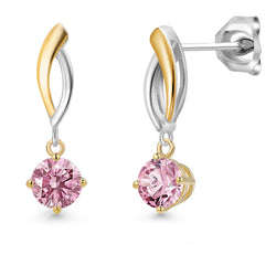 Earrings in 925 Sterling Silver and 10K Yellow Gold