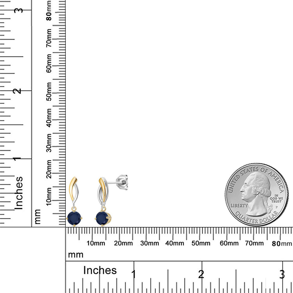 Earrings in 925 Sterling Silver and 10K Yellow Gold