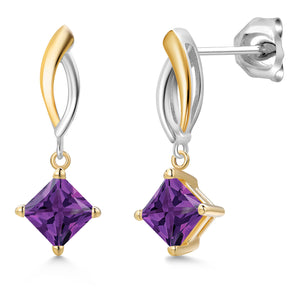 Earrings in 925 Sterling Silver and 10K Yellow Gold