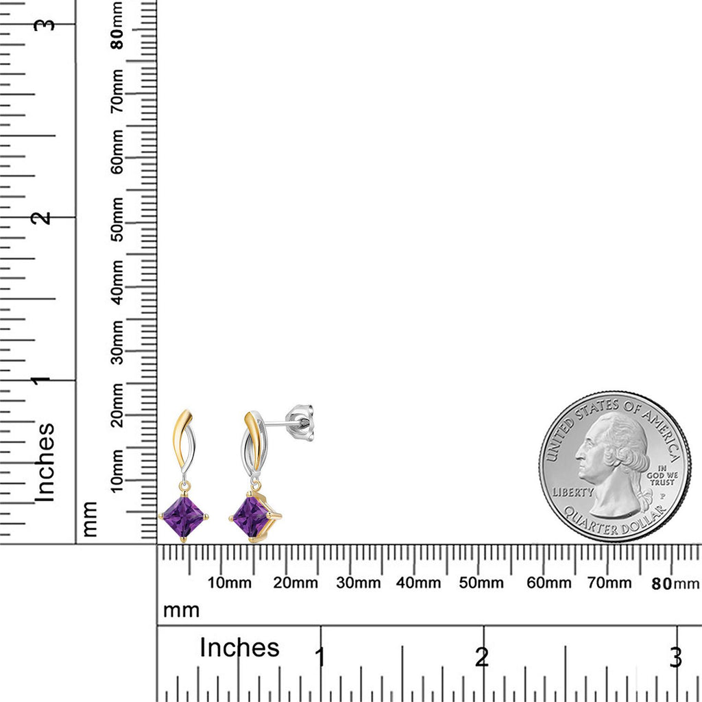Earrings in 925 Sterling Silver and 10K Yellow Gold