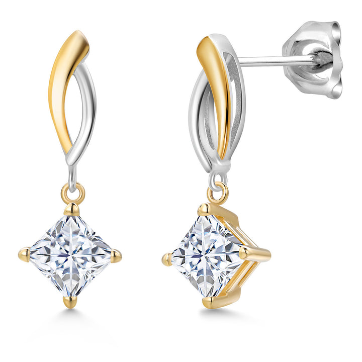 Earrings in 925 Sterling Silver and 10K Yellow Gold