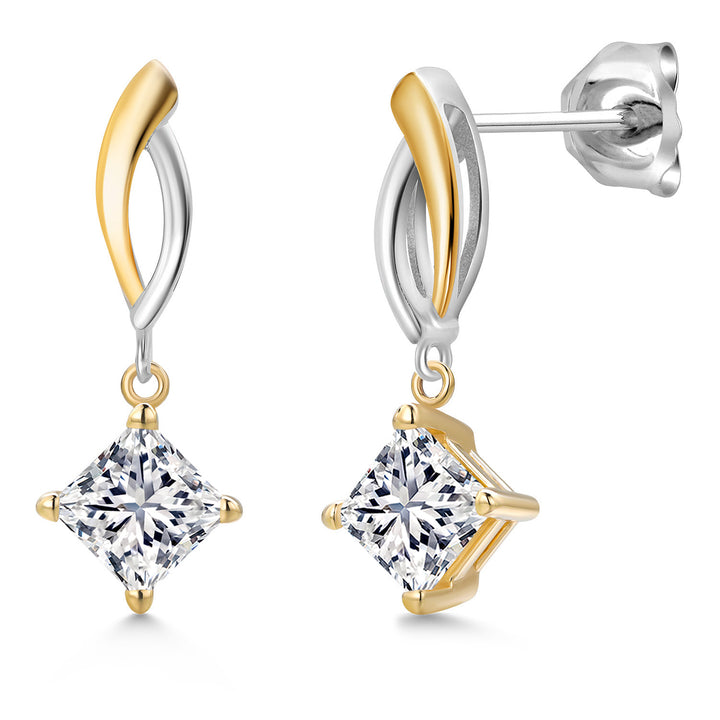 Earrings in 925 Sterling Silver and 10K Yellow Gold