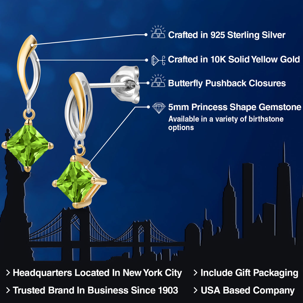 Earrings in 925 Sterling Silver and 10K Yellow Gold