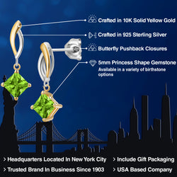 Earrings in 925 Sterling Silver and 10K Yellow Gold