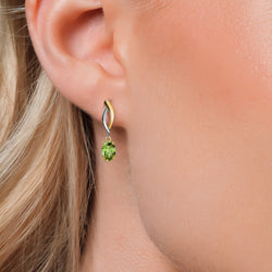 Earrings in 925 Sterling Silver and 10K Yellow Gold