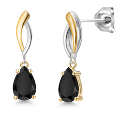 Earrings in 925 Sterling Silver and 10K Yellow Gold