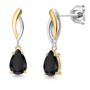 Earrings in 925 Sterling Silver and 10K Yellow Gold