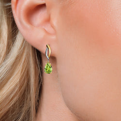 Earrings in 925 Sterling Silver and 10K Yellow Gold