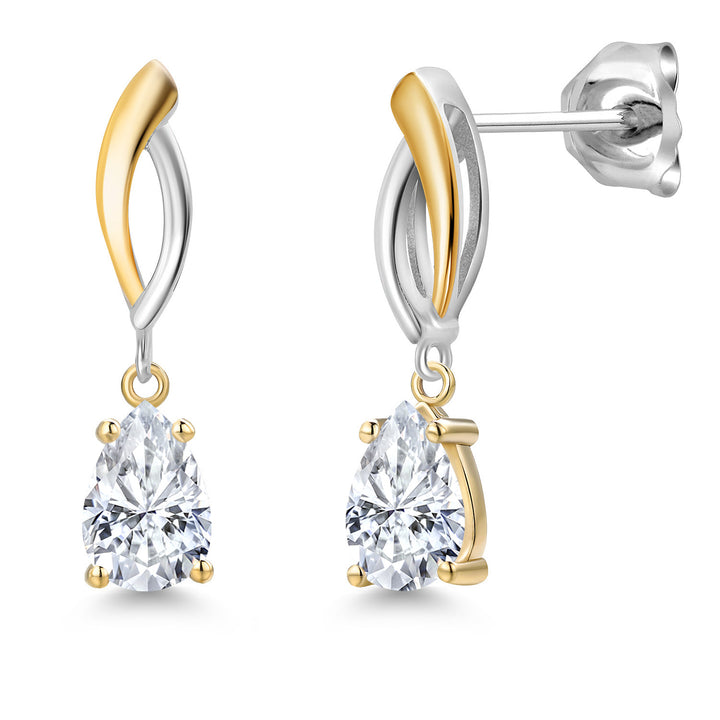 Earrings in 925 Sterling Silver and 10K Yellow Gold