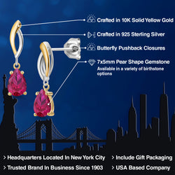 Earrings in 925 Sterling Silver and 10K Yellow Gold
