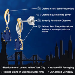 Earrings in 925 Sterling Silver and 10K Yellow Gold