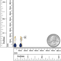 Earrings in 925 Sterling Silver and 10K Yellow Gold