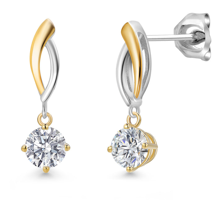 Earrings in 925 Sterling Silver and 10K Yellow Gold