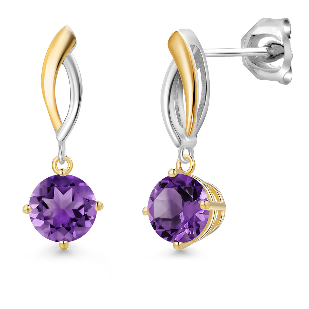 Earrings in 925 Sterling Silver and 10K Yellow Gold