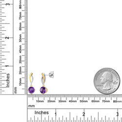 Earrings in 925 Sterling Silver and 10K Yellow Gold