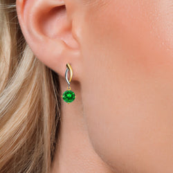 Earrings in 925 Sterling Silver and 10K Yellow Gold
