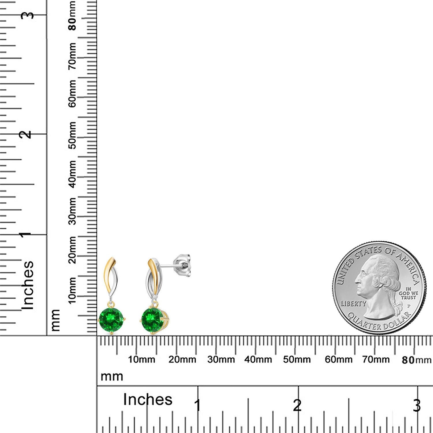 Earrings in 925 Sterling Silver and 10K Yellow Gold