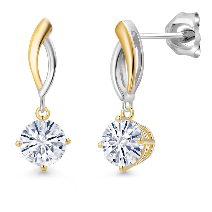 Earrings in 925 Sterling Silver and 10K Yellow Gold